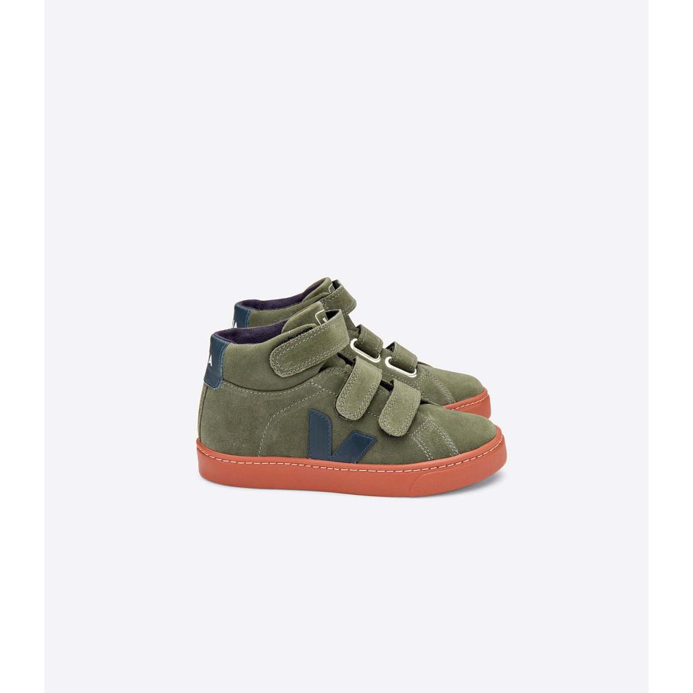 Kids\' Veja ESPLAR MID SUEDE High Tops Olive | SG 694XYU